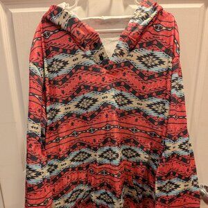 Men's sweatshirt pullover hoodie, southwestern pattern, size 4XL